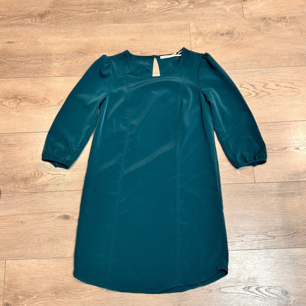 Kimchi Blue Teal Green Puff Sleeve Keyhole Dress Women's Size Xsmall XS‎